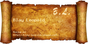 Blay Leopold névjegykártya